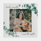 Elegant groen gedenkteken glas ornament (Achterkant)