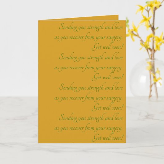 Elegant groen geel krijgen goed wensen chirurgie kaart (Gele Bloem)