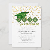 Elegant Groen Goud Afstuderen Fotofeestje Kaart (Voorkant)