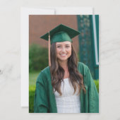 Elegant Groen Goud Afstuderen Fotofeestje Kaart (Achterkant)