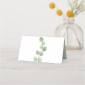 Elegant Groen Goud Eucalyptus Namen Datum Bruiloft (Achterkant)