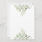 Elegant groen goud geometrisch script bruiloft kaart (Achterkant)