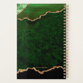 Elegant Groen Goud Glitter Agaat Monogram 2024 Planner (Achterkant)