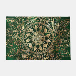 Elegant Groen Goud Mandala Deurmat