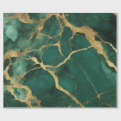 Elegant Groen Goud Marmer Cadeaupapier (Vlak)