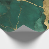 Elegant Groen Goud Marmer Cadeaupapier (Hoek)