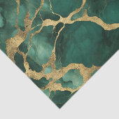 Elegant Groen Goud Marmer Tissuepapier (Detail)