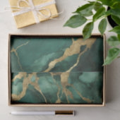 Elegant Groen Goud Marmer Tissuepapier (Geschenk)