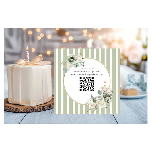  & Elegant Groen & Goud Micro bruiloft Informatiekaartje