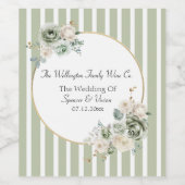  & Elegant Groen & Goud Micro Wedding Wijn Etiket (Enkel label)