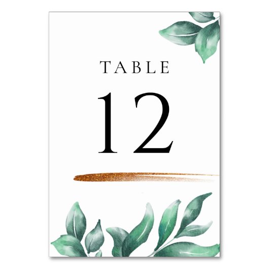 Elegant groen & goud minimalistische bruiloft kaart (Voorkant)