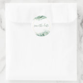 Elegant Groen & Goud Ombre Marmer Save the Date Ronde Sticker (Tas)