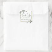 Elegant groen gouden folie script dank u vierkante sticker (Tas)