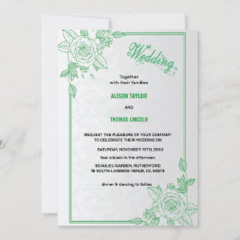 Elegant groen & grijs Classic Script Trouwen Kaart