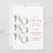 Elegant groen Ho Ho Ho Holiday party Kaart (Voorkant)