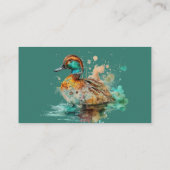 Elegant groen ingelijst Mallard Duck Baby shower s Informatiekaartje (Achterkant)
