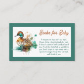 Elegant groen ingelijst Mallard Duck Baby shower s Informatiekaartje (Voorkant)