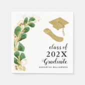 Elegant groen klasse van 2025 Afstuderen Servet (Voorkant)