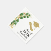 Elegant groen klasse van 2025 Afstuderen Servet (Hoek)