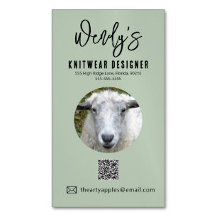 Elegant groen KNITWEAR DESIGNER visitekaartje Magnetisch Visitekaartje