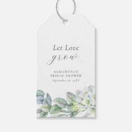 Elegant groen laat liefde groeien zaadpakket favor cadeaulabel
