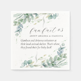 Elegant groen leuk feit #3 bruiloft cocktail servet