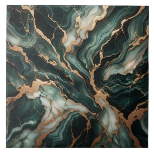 Elegant groen marmer, gouden accenten, naadloos tegeltje