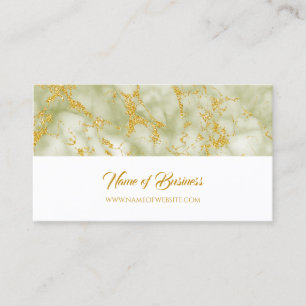 Elegant groen marmer met faux gouden glitter visitekaartje
