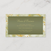 Elegant groen marmer met gouden Fleur de Lis Visitekaartje (Achterkant)