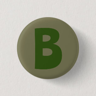 Elegant Groen Monogram Initiaal Letter Ronde Button 3,2 Cm