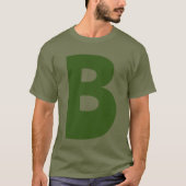 Elegant Groen Monogram Initiaal Letter T-shirt (Voorkant)