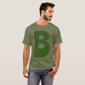 Elegant Groen Monogram Initiaal Letter T-shirt (Voorkant volledig)
