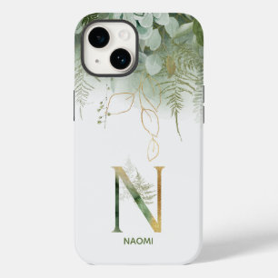 Elegant groen monogram N Case-Mate iPhone 14 Hoesje