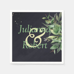 Elegant groen op zwarte servetten