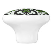 Elegant groen patroon keramische knop (Zijkant)