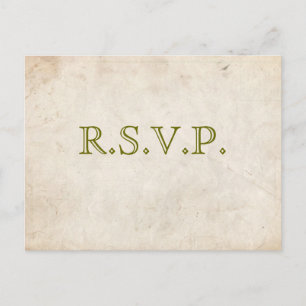 Elegant groen perkament RSVP-kaart Uitnodiging Briefkaart