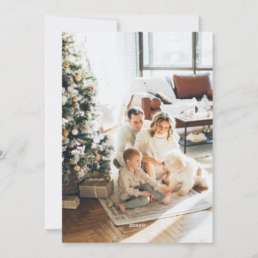 Elegant groen rode kalligrafie kerst feestdagenkaart (Achterkant)