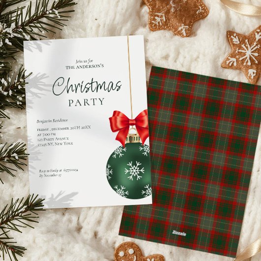 Elegant groen rood kerstfeest feestdagenkaart