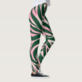 Elegant Groen Roos Gouden Glitter Zebra Leggings (Rechts)
