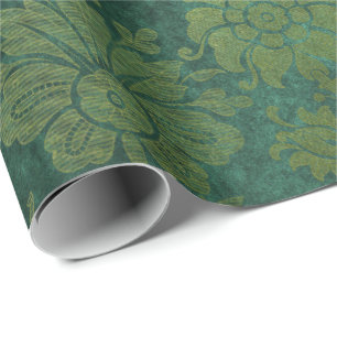 Elegant groen royal demask floral cadeaupapier