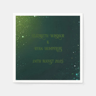 Elegant Groen Roze & Blues Sparkle Design Servet