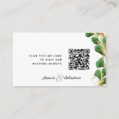 Elegant groen RSVP bruiloft website QR-code Informatiekaartje (Achterkant)