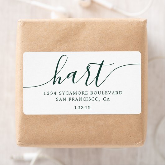 Elegant Groen Schrifttype Familieadres Etiket (Insitu)