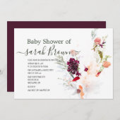 ELEGANT GROEN, SINAASAPPEL, ROOD & WIJN BABY SHOWE KAART (Voorkant / Achterkant)