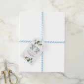 Elegant groen tweeling olifant co-ed Baby shower Cadeaulabel (Met Touw)