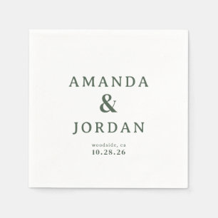 Elegant groen typografisch servet