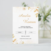 Elegant groen, typografische bruiloft kaart (Staand voorkant)