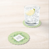 Elegant groen verjaardagsfeest kartonnen onderzetters (Insitu)