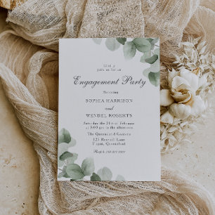 Elegant groen verlaat huwelijksverlovingsfeest kaart