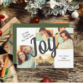 Elegant Groen Vreugschrift Vakantie 4 Foto Feestdagenkaart